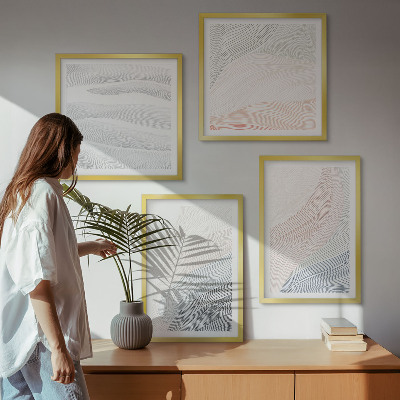Multi-piece wall decor set Abstract pastel waves