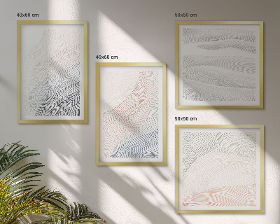 Multi-piece wall decor set Abstract pastel waves