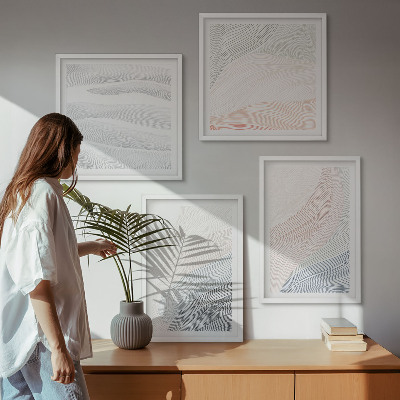 Multi-piece wall decor set Abstract pastel waves