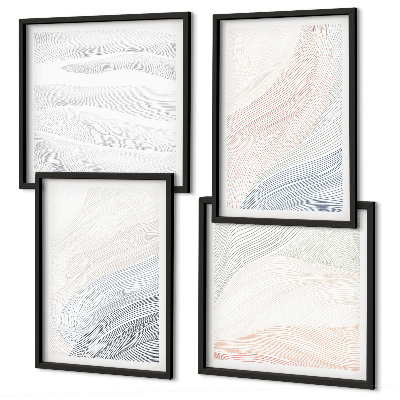 Multi-piece wall decor set Abstract pastel waves