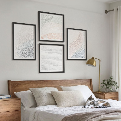 Multi-piece wall decor set Abstract pastel waves