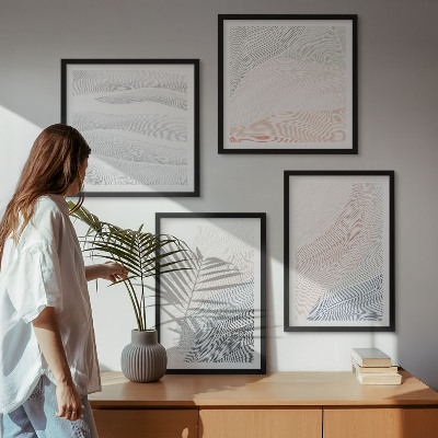 Multi-piece wall decor set Abstract pastel waves