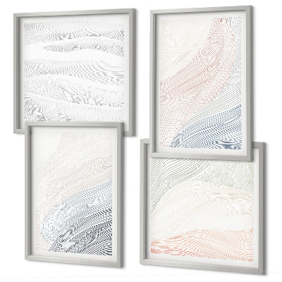 Multi-piece wall decor set Abstract pastel waves