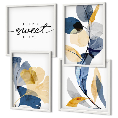 Multi-piece wall decor set Watercolor plant motifs