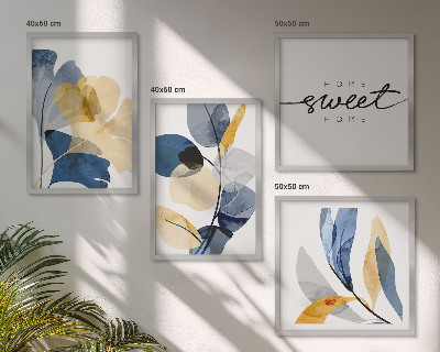 Multi-piece wall decor set Watercolor plant motifs
