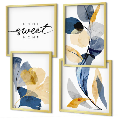 Multi-piece wall decor set Watercolor plant motifs