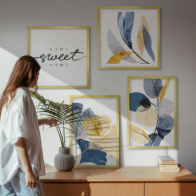 Multi-piece wall decor set Watercolor plant motifs