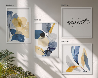 Multi-piece wall decor set Watercolor plant motifs