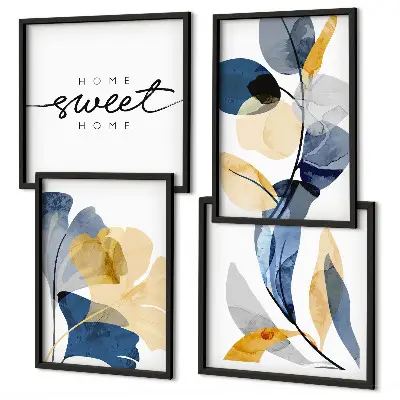 Multi-piece wall decor set with watercolor plant motifs