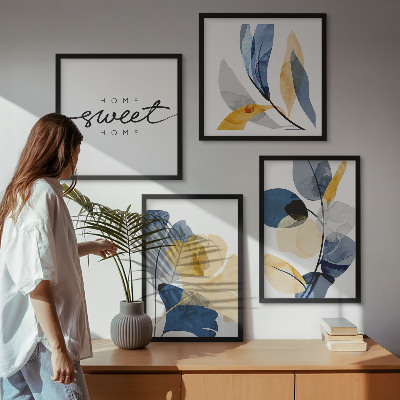 Multi-piece wall decor set Watercolor plant motifs