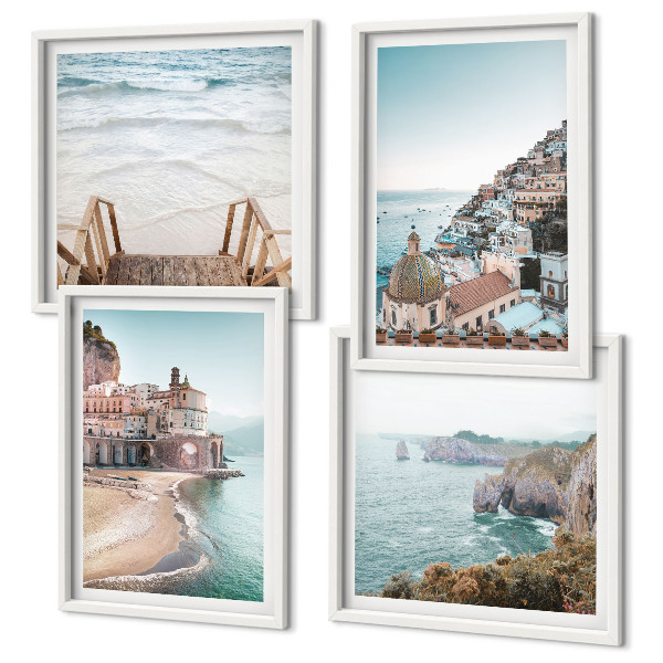 Wall art set Summer pastel beach views