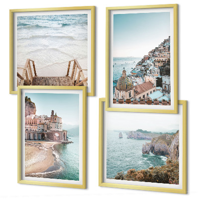 Wall art set Summer pastel beach views