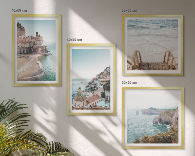 Wall art set Summer pastel beach views