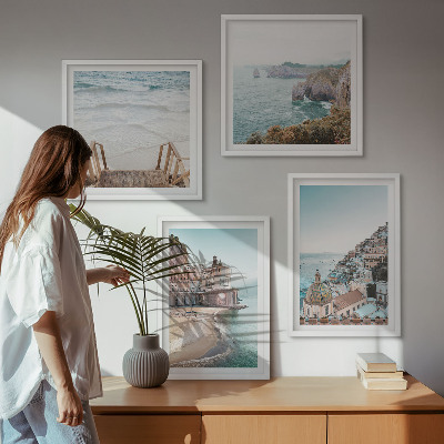 Wall art set Summer pastel beach views