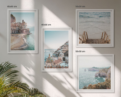 Wall art set Summer pastel beach views