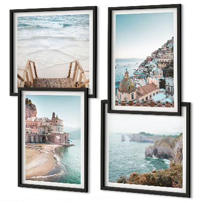 Wall art set Summer pastel beach views