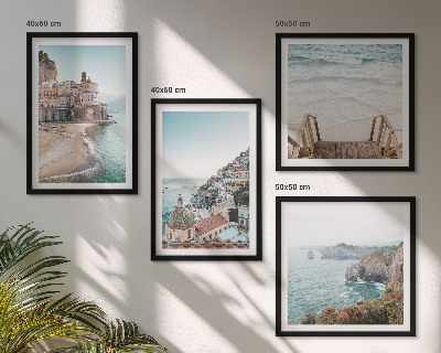 Wall art set Summer pastel beach views