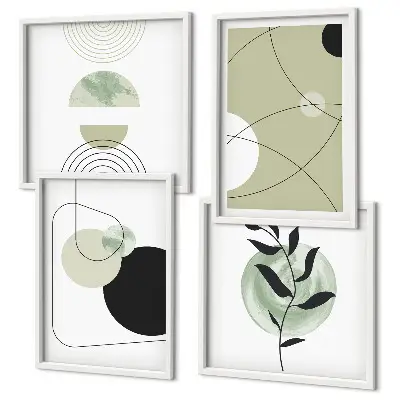 Abstract shapes wall decor set multi-piece wall art with colorful abstract shapes