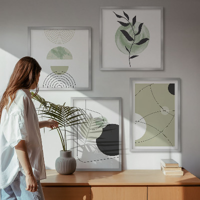 Multi-piece wall decor set Abstract shapes colors