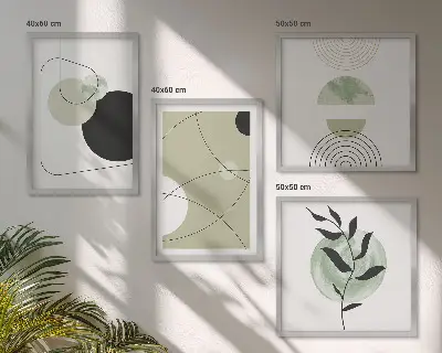 Abstract shapes wall decor set multi-piece wall art with colorful abstract shapes