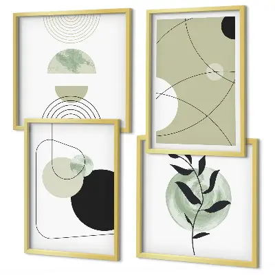 Abstract shapes wall decor set multi-piece wall art with colorful abstract shapes