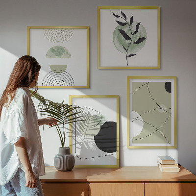 Multi-piece wall decor set Abstract shapes colors
