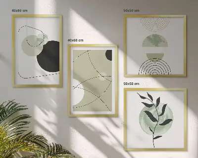 Abstract shapes wall decor set multi-piece wall art with colorful abstract shapes