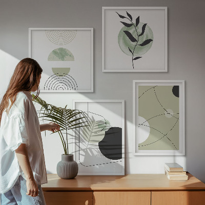 Multi-piece wall decor set Abstract shapes colors