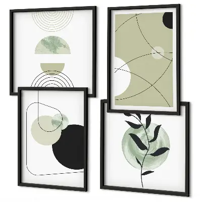 Abstract shapes wall decor set multi-piece wall art with colorful abstract shapes