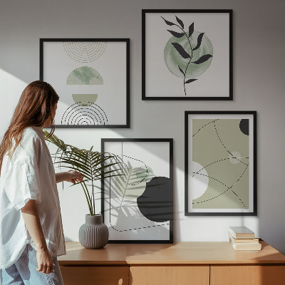 Multi-piece wall decor set Abstract shapes colors