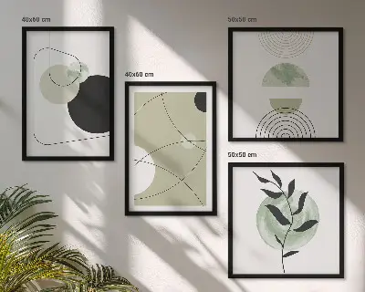 Abstract shapes wall decor set multi-piece wall art with colorful abstract shapes