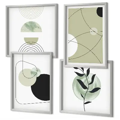 Abstract shapes wall decor set multi-piece wall art with colorful abstract shapes