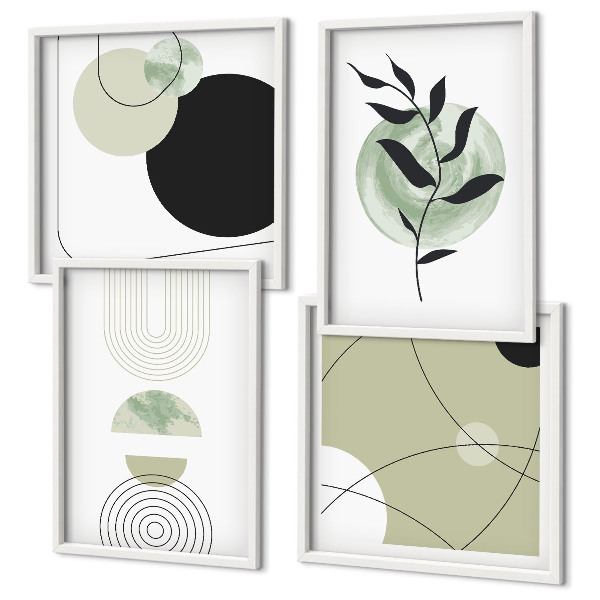 Wall art set Abstract plant motifs