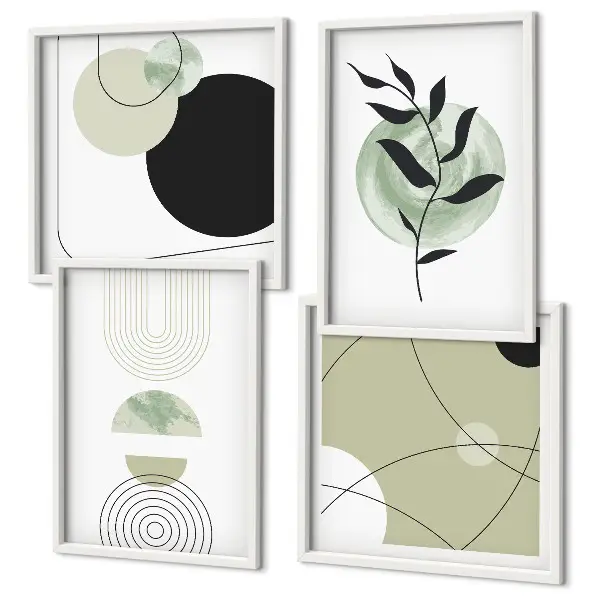 Wall art set with abstract plant motifs