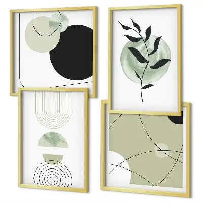 Wall art set with abstract plant motifs