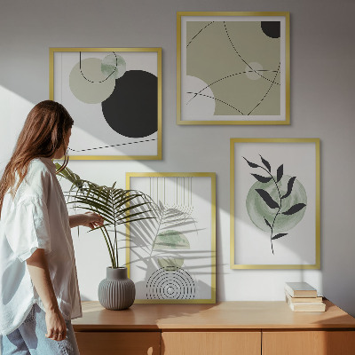 Wall art set Abstract plant motifs
