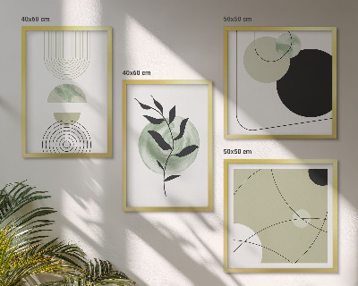 Wall art set Abstract plant motifs