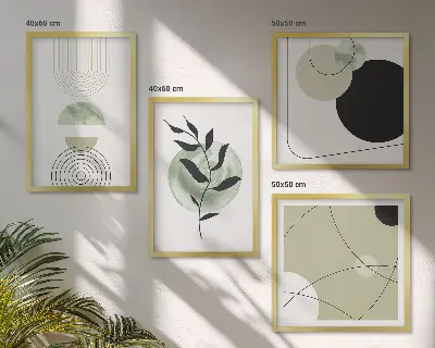 Wall art set with abstract plant motifs
