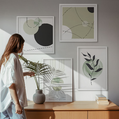 Wall art set Abstract plant motifs