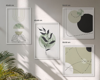 Wall art set Abstract plant motifs