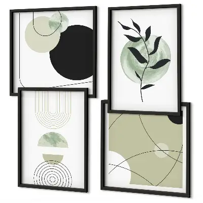 Wall art set with abstract plant motifs