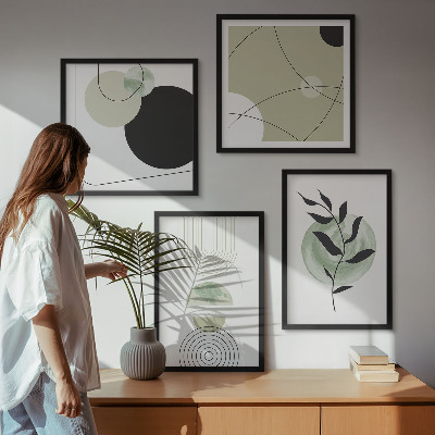 Wall art set Abstract plant motifs