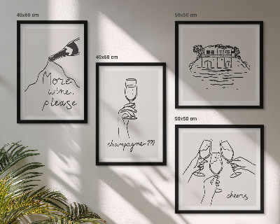Multi-piece wall decor set Joyful moments with champagne wine
