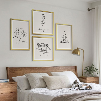 Wall art set House on the water toast sailboat