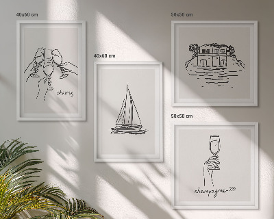 Wall art set House on the water toast sailboat