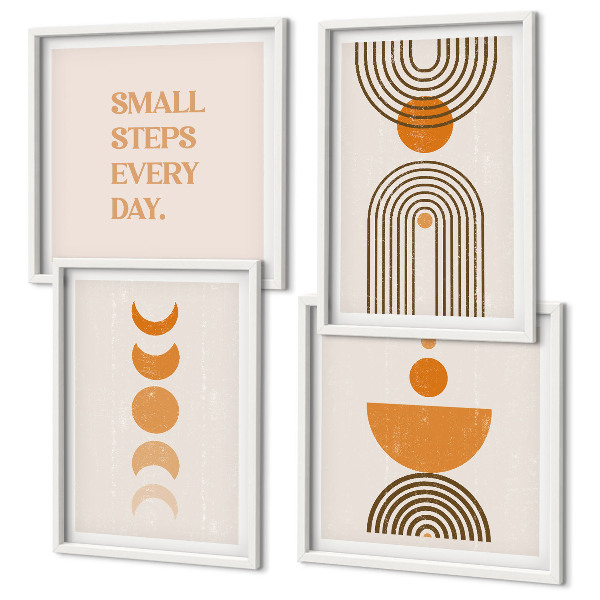 Set of 4 wall art pieces Minimalist boho patterns