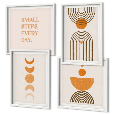Set of 4 wall art pieces Minimalist boho patterns