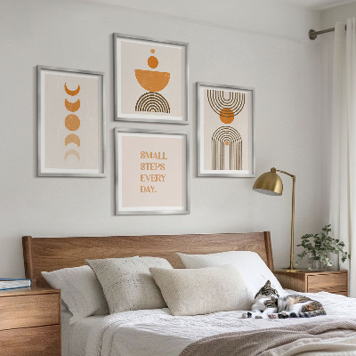 Set of 4 wall art pieces Minimalist boho patterns
