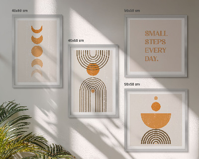 Set of 4 wall art pieces Minimalist boho patterns