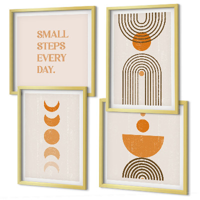 Set of 4 wall art pieces Minimalist boho patterns